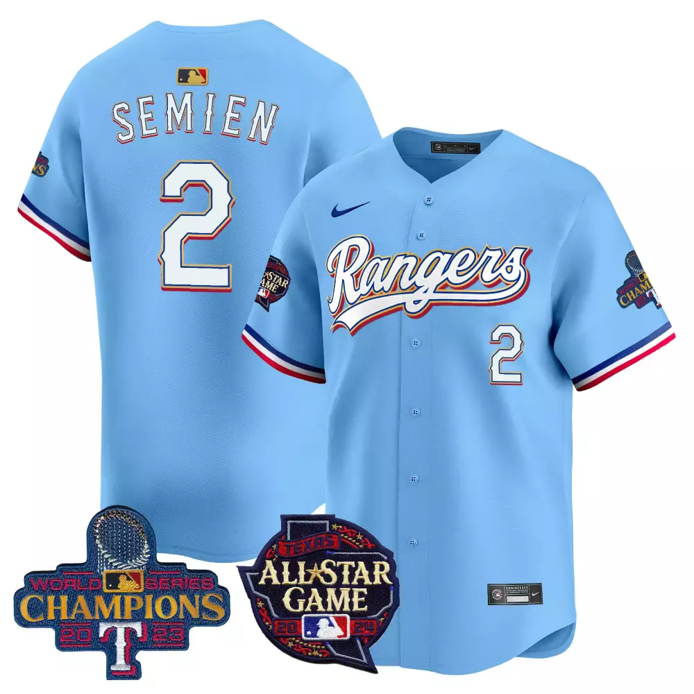 Marcus Semien Blue Men's Texas Rangers 2024 All Star Game Patch Vapor Premier Limited Jersey | All Stitched | Limited Edition Fan Gear | For Men, Women & Youth
