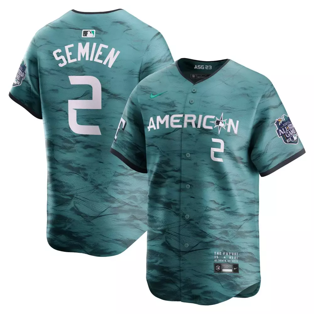 Marcus Semien Texas Rangers American League 2023 All-Star Game Teal Jersey | Cool Base | Blue Stitched | Limited Edition Fan Gear | For Men, Women & Youth