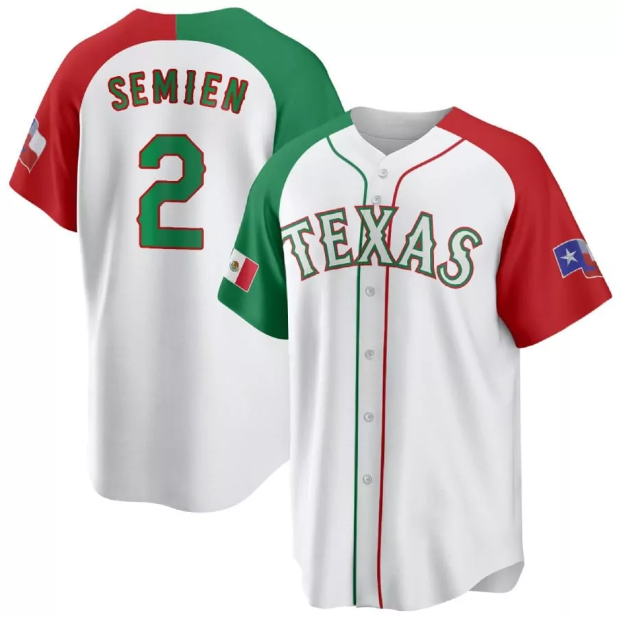 marcus semien cool base mens texas rangers mexican white alternate collection jersey all stitched
