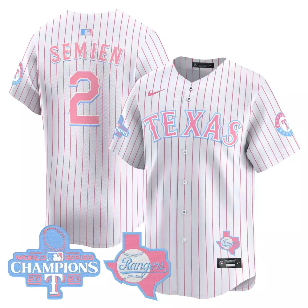 marcus semien pink unisex texas rangers bubblegum pink vapor premier limited jersey all stitched
