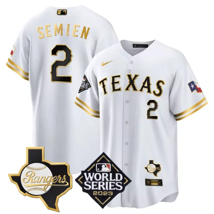 marcus semien white gold mens texas rangers 2023 world series flex base jersey v2 all stitched