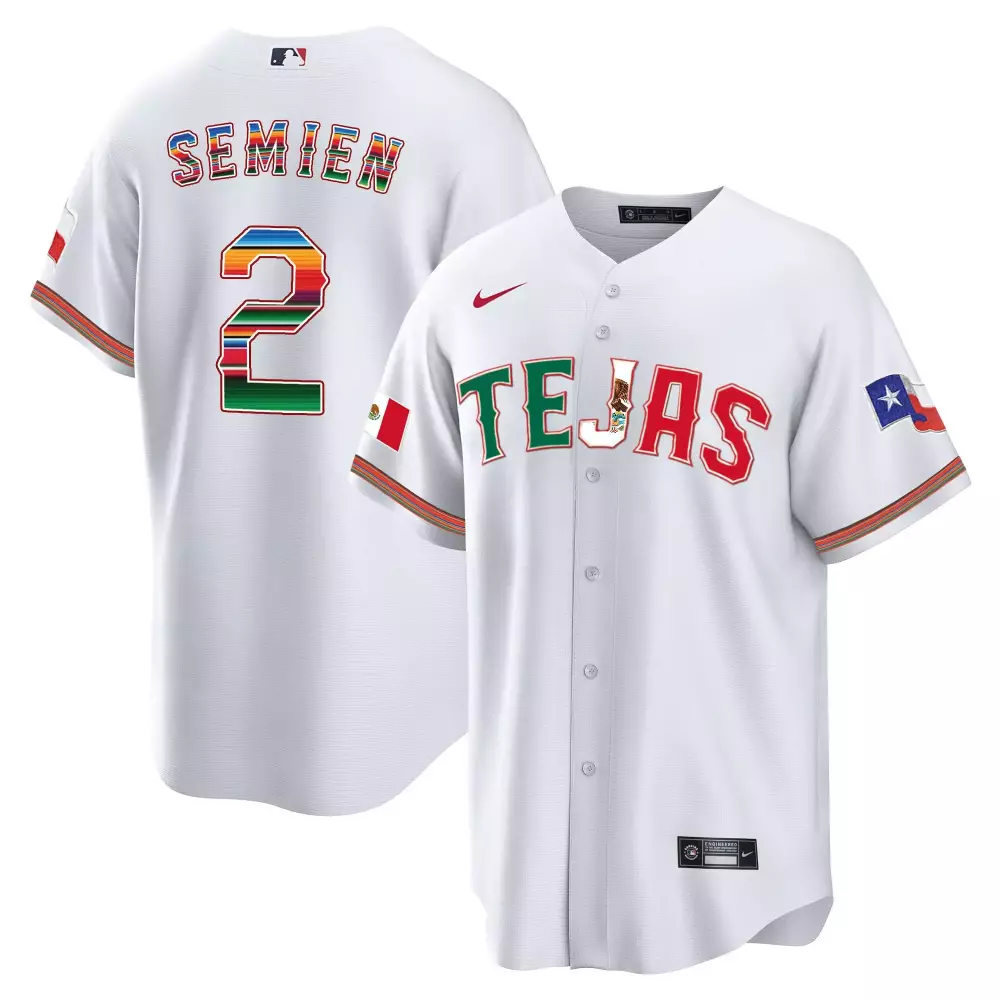 marcus semien white mens texas rangers mexico 2023 world series champions baseball jersey v2 all stitched