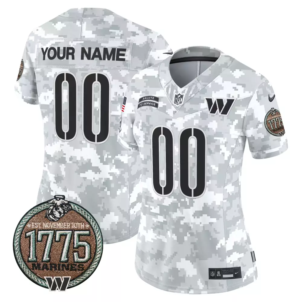 marines men washington commanders 2024 salute to service establishment year patch vapor limited custom jersey all stitch