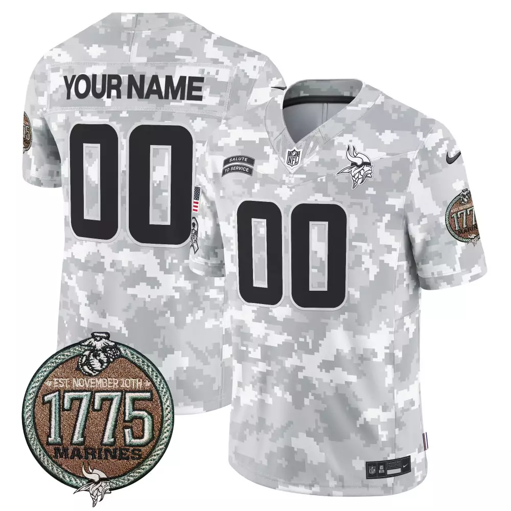Marines Minnesota Vikings 2024 Salute to Service Youth Jersey | Vapor Limited Custom Stitched | For Men, Women & Youth