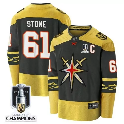 mark stone yellow knight mens vegas golden knights 2023 stanley champions jersey all stitched