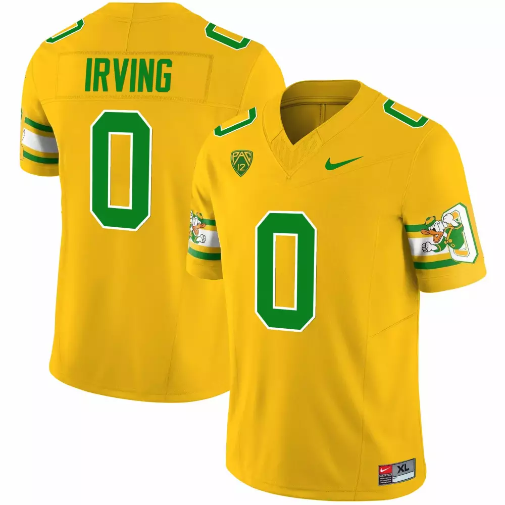 markeise irving yellow mens oregon ducks ducks mighty oregon ducks 1984 throwback jersey v2 stitched