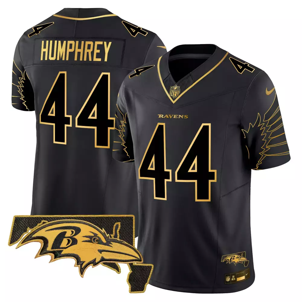 Marlon Humphrey Black Gold Vapor Limited Jersey V2 | Maryland Patch | All Stitched Design for Men, Women & Youth