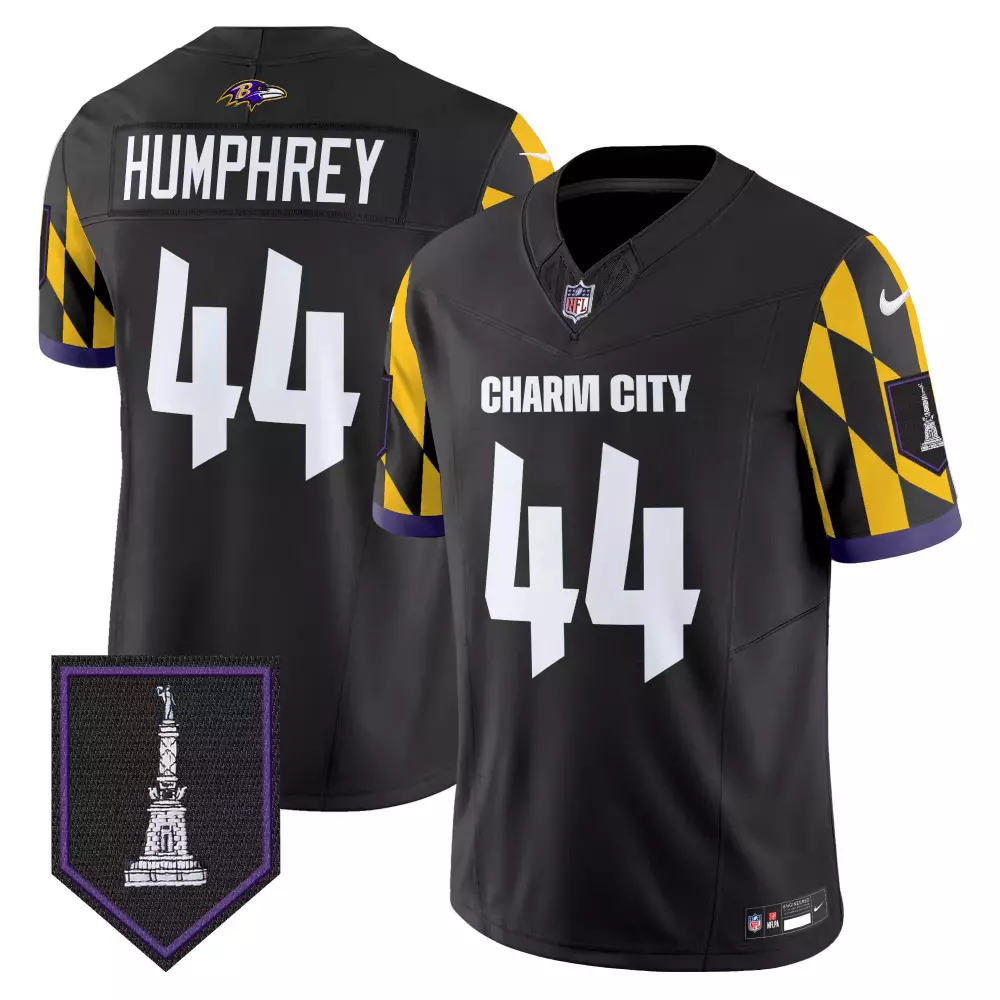 Marlon Humphrey Baltimore Ravens City Edition Patch Vapor Limited Jersey | Black Stitched Style | For Men, Women & Youth