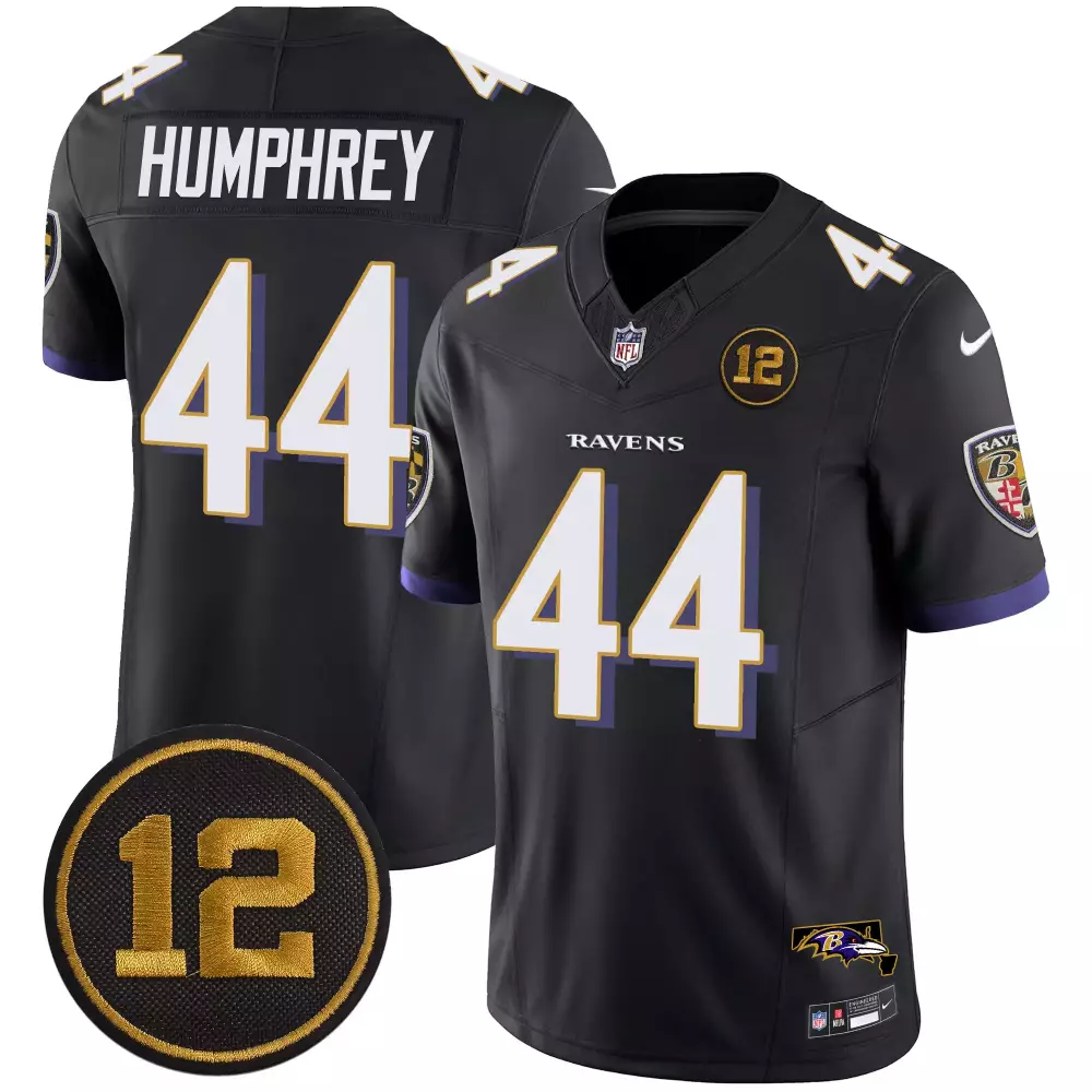 Marlon Humphrey Baltimore Ravens Jacoby Jones Patch Vapor Limited Jersey | Black Stitched Style | For Men, Women & Youth