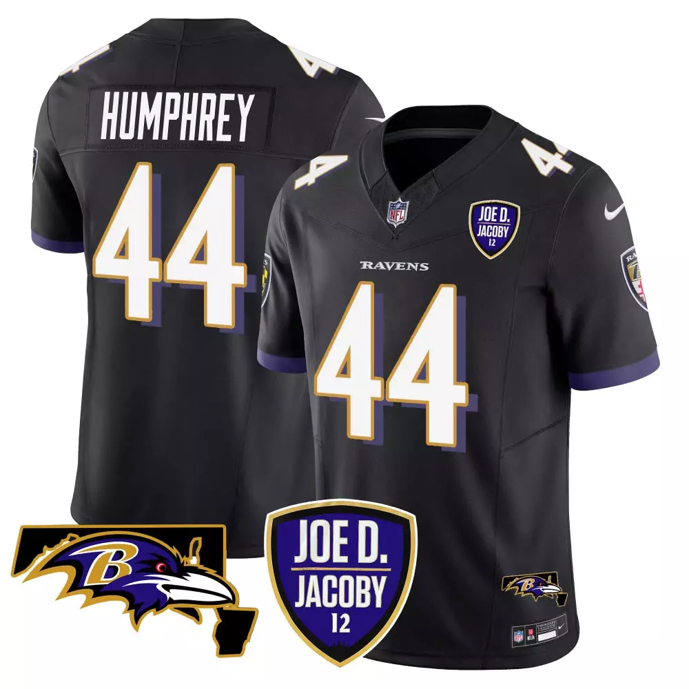 Marlon Humphrey Baltimore Ravens Jacoby Jones Patch Vapor Limited Jersey | Black Stitched Style | For Men, Women & Youth