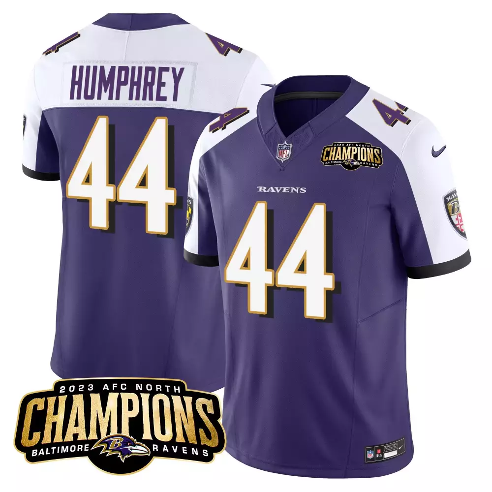 Marlon Humphrey Baltimore Ravens 2023 AFC North Champions Maryland Patch Vapor Jersey | Stitched Design | Fan Gear for Men, Women & Youth