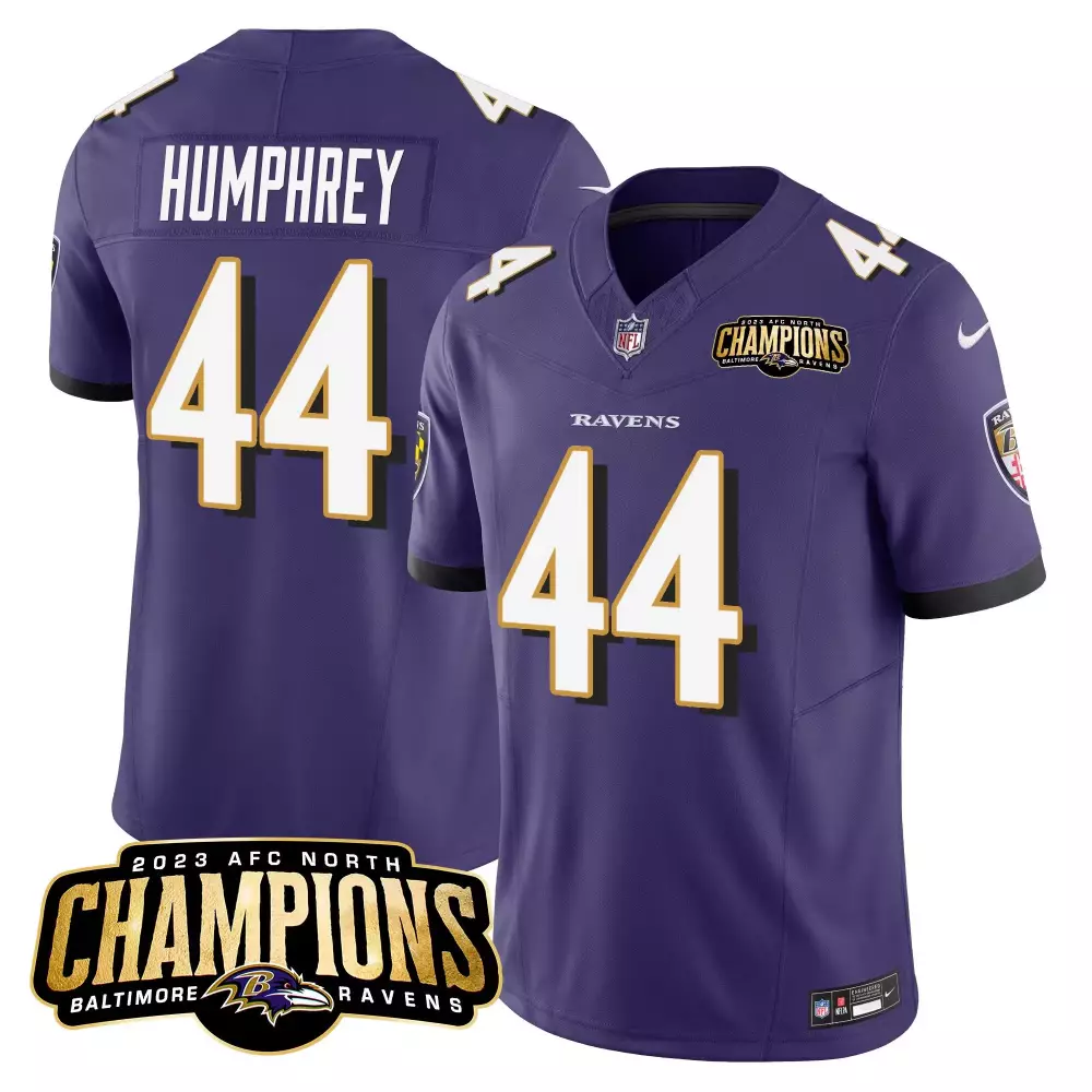 Marlon Humphrey Ravens 2023 AFC North Champions Jersey | Purple Men's Vapor Limited Edition | Stitched Fan Gear | For Men, Women & Youth