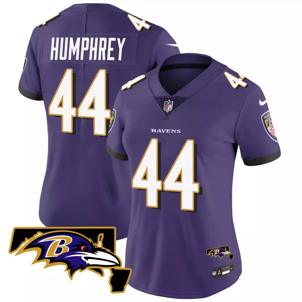 Marlon Humphrey Baltimore Ravens Women's Maryland Patch Vapor Limited Jersey | Stitched Design | Fan Gear for Women & Youth