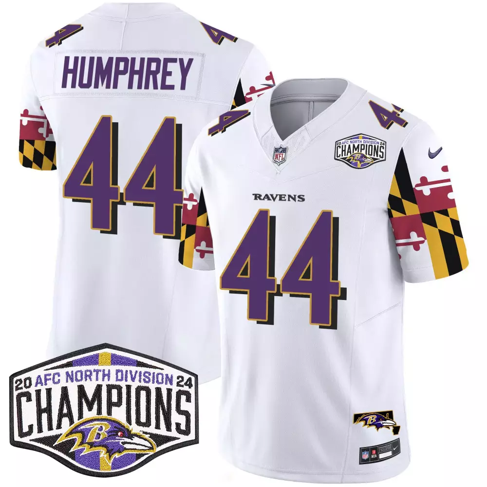 Marlon Humphrey Baltimore Ravens Maryland Flag 2024 AFC North Champions Patch Vapor Limited Jersey | Black Stitched Style | For Men, Women & Youth