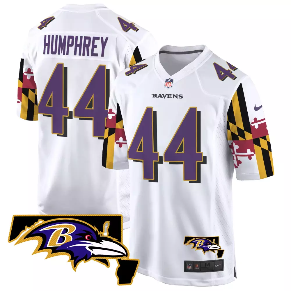 Marlon Humphrey Baltimore Ravens 2024 White All Stitched Jersey | Name Patch Style | For Men, Women & Youth