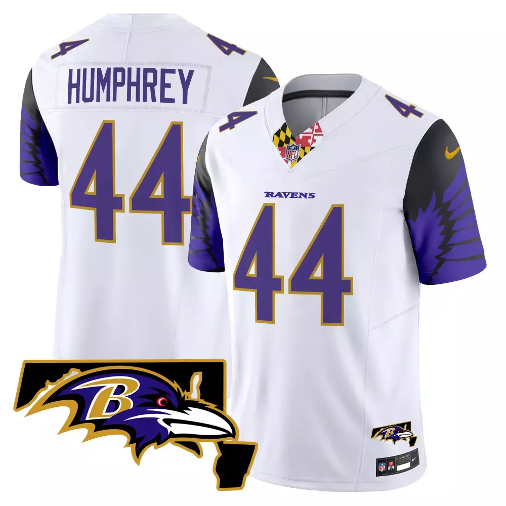 Marlon Humphrey Baltimore Ravens 2024 White Vapor Limited Jersey V2 | Maryland Patch Style | All Stitched Fan Gear | For Men, Women & Youth