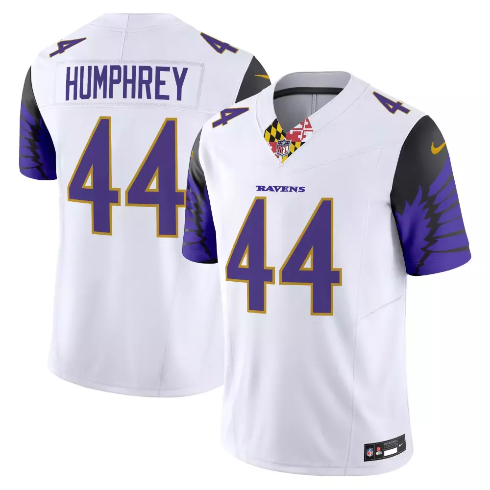 Marlon Humphrey Baltimore Ravens 2024 White All Stitched Jersey | Name Patch Style | For Men, Women & Youth