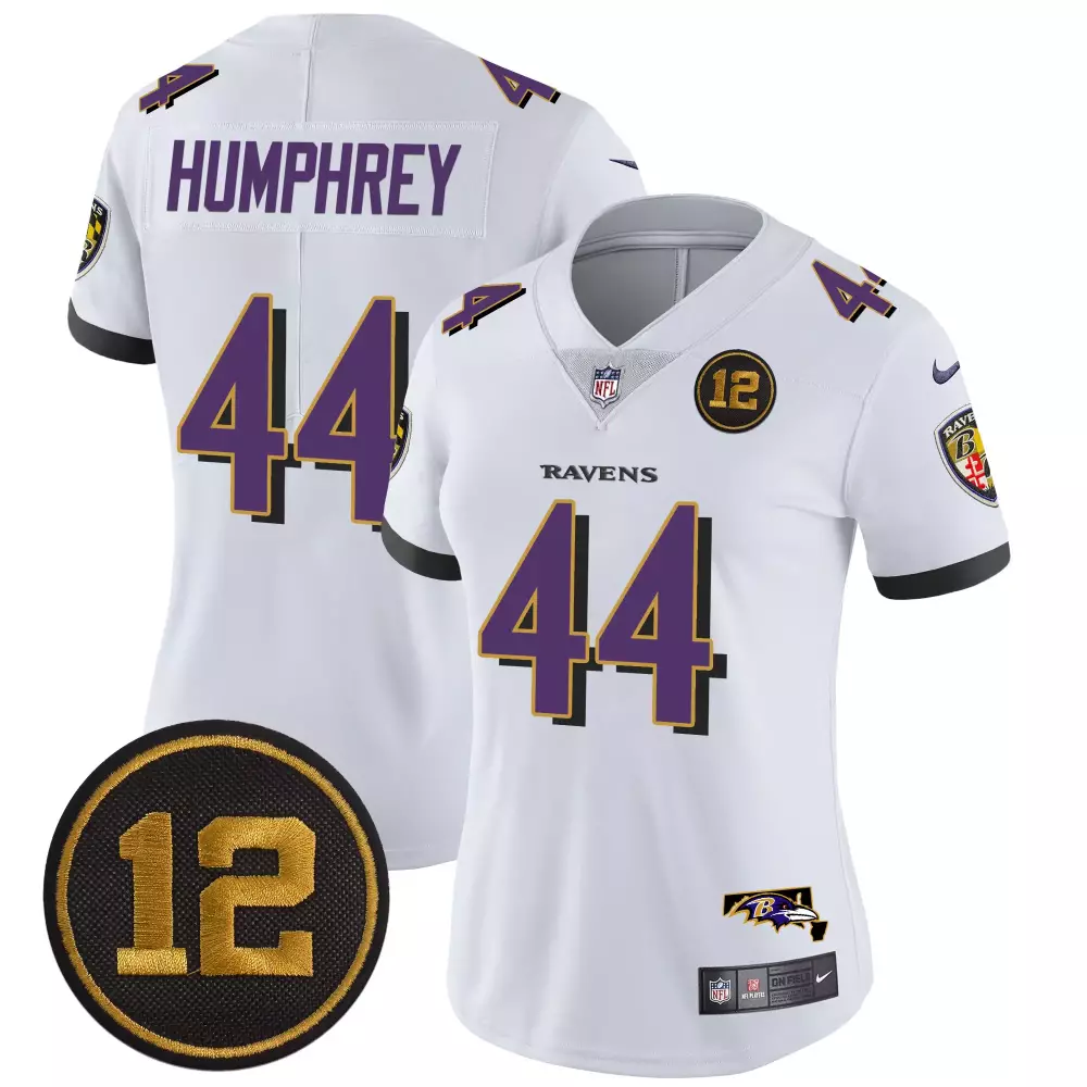 Marlon Humphrey Baltimore Ravens 2024 White Vapor Limited Jersey V2 | Maryland Patch Style | All Stitched Fan Gear | For Men, Women & Youth
