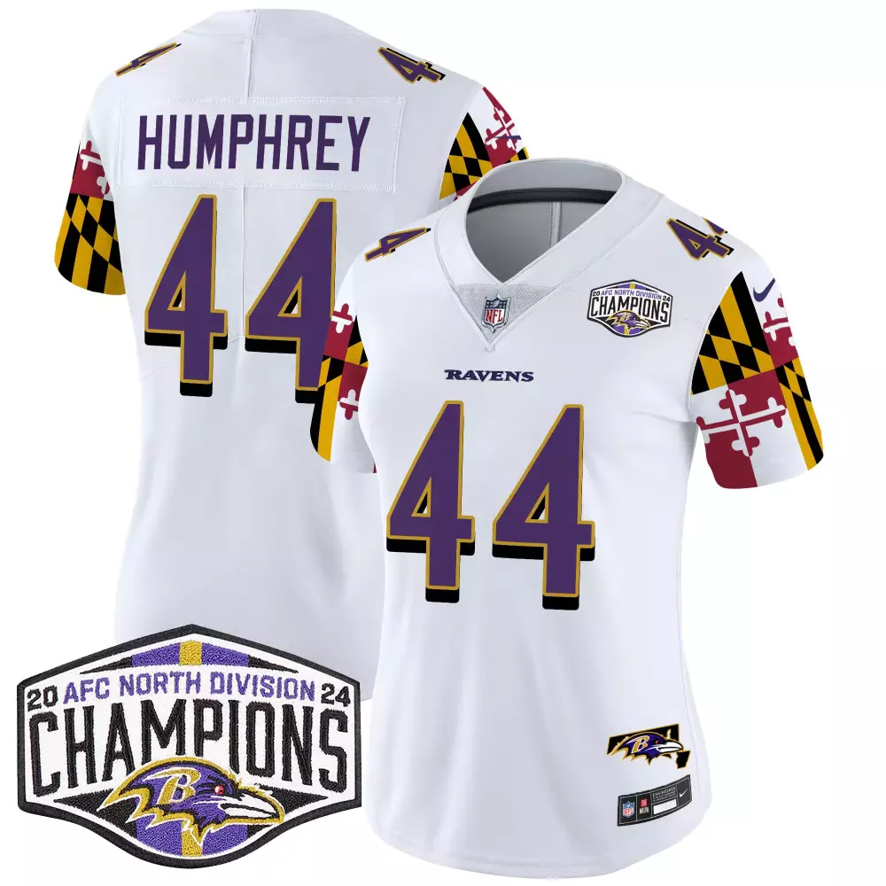 Marlon Humphrey Baltimore Ravens 2024 White Vapor Limited Jersey V2 | Maryland Patch Style | All Stitched Fan Gear | For Men, Women & Youth