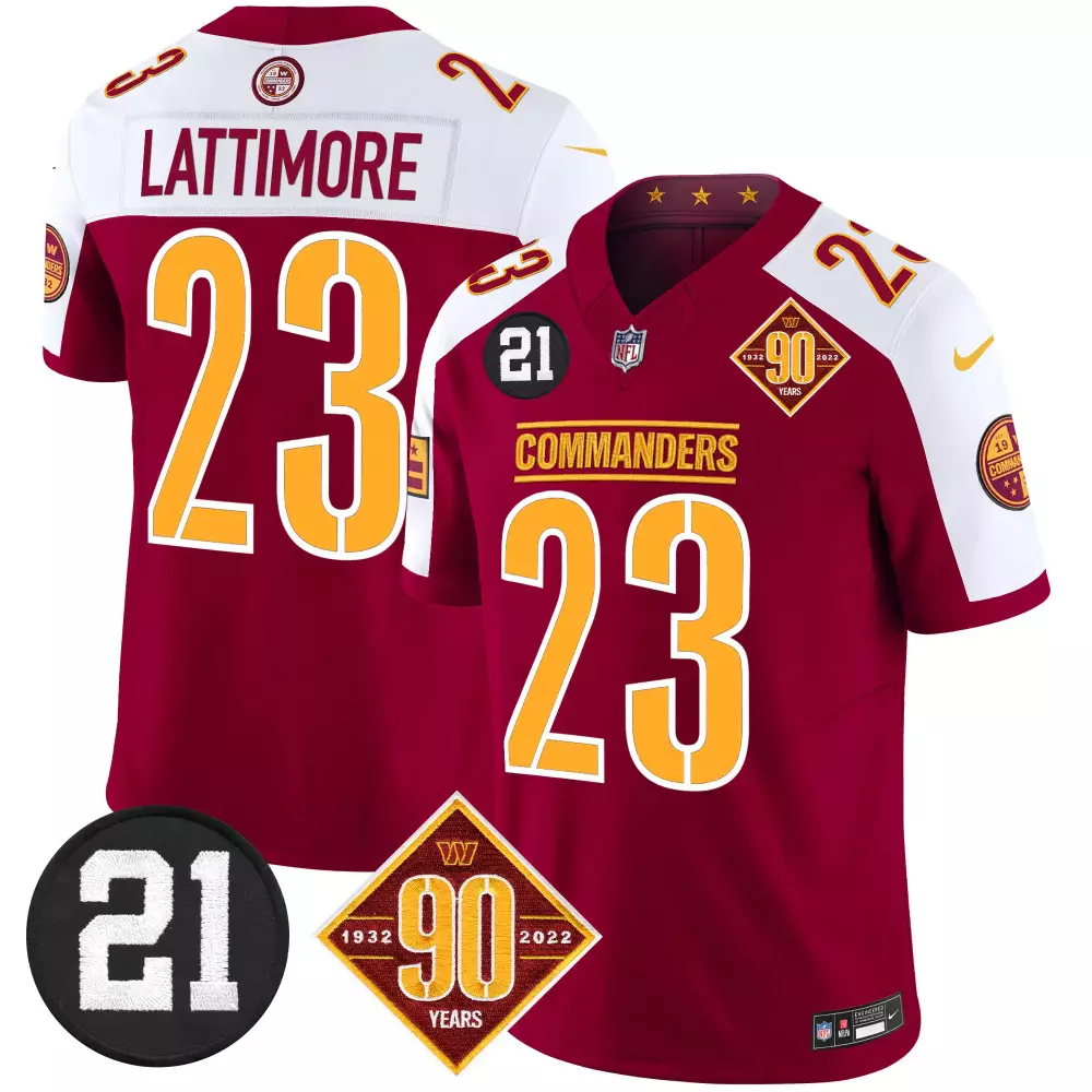 marshon lattimore black womens washington commanders 90th sean taylor patch vapor limited jersey all stitched