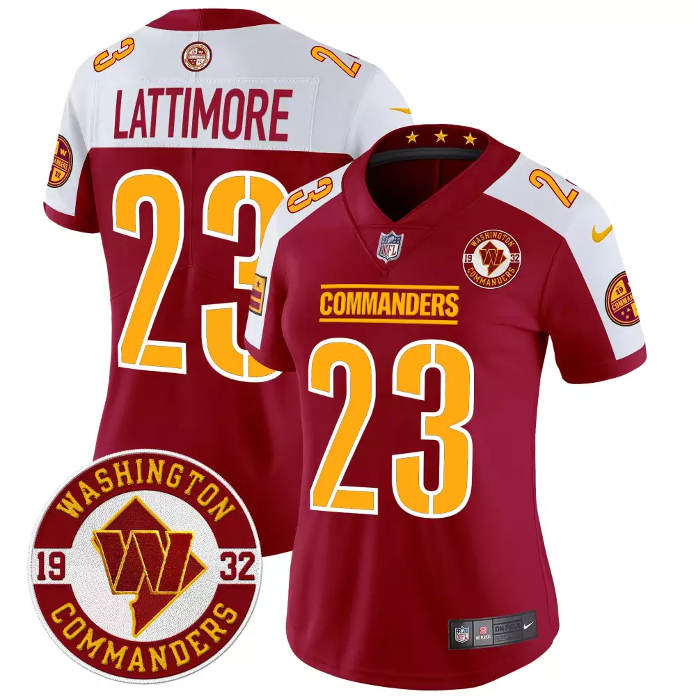 marshon lattimore black womens washington commanders 90th sean taylor patch vapor limited jersey all stitched