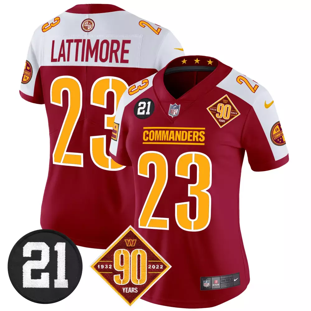 marshon lattimore black womens washington commanders 90th sean taylor patch vapor limited jersey all stitched