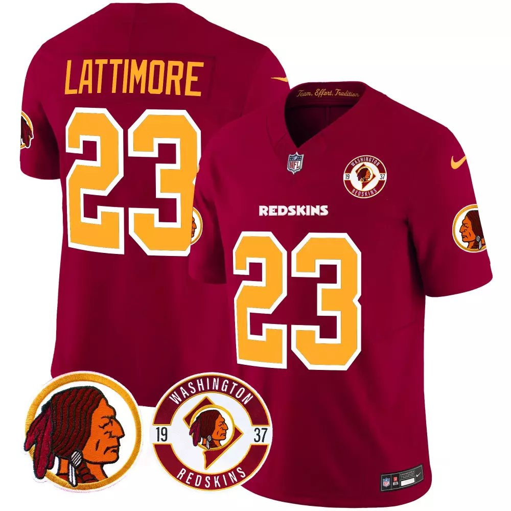 marshon lattimore burgundy mens washington redskins 2024 vapor limited jersey est 1937 patch all stitched