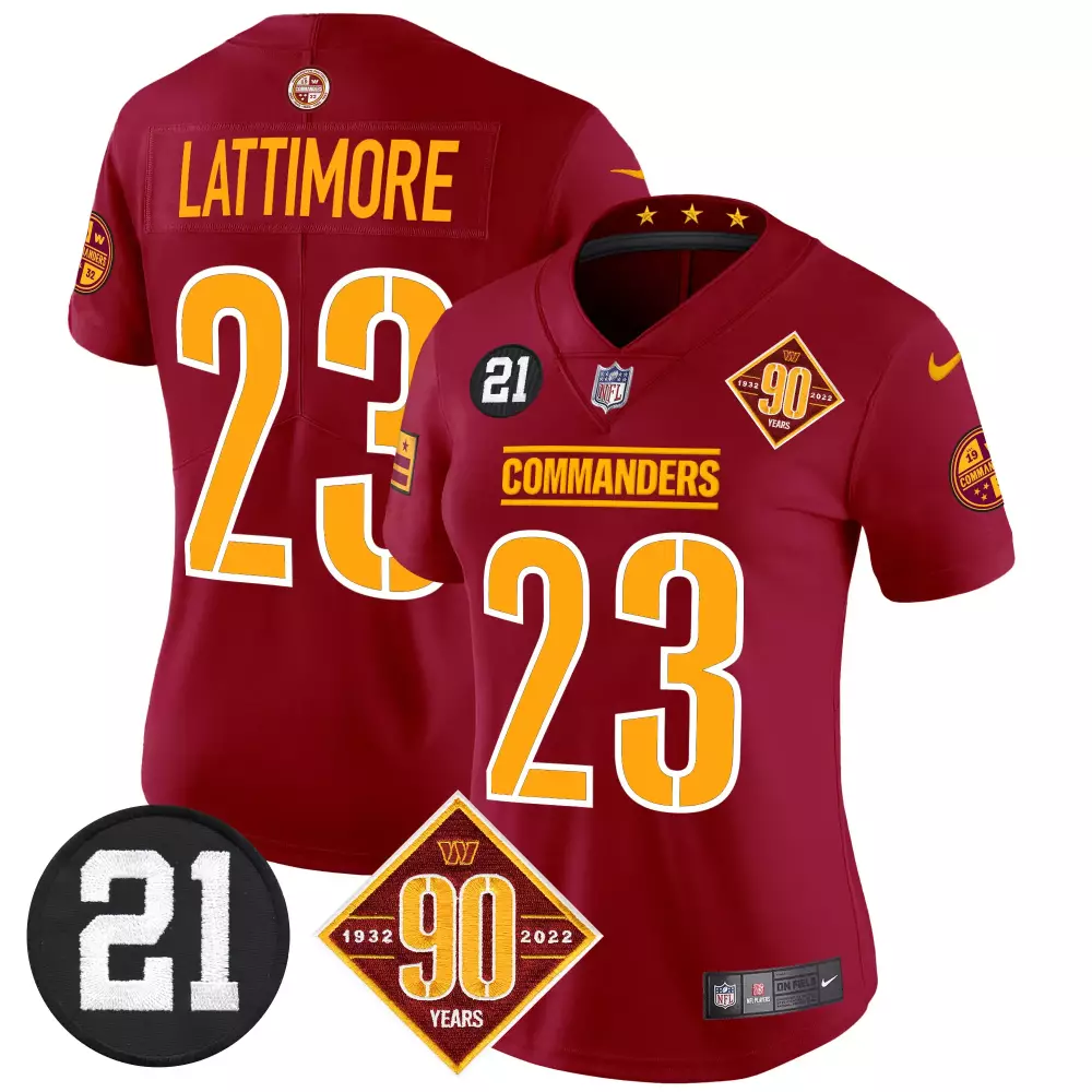 marshon lattimore burgundy mens washington commanders 2024 vapor limited jersey est 1932 patch all stitched