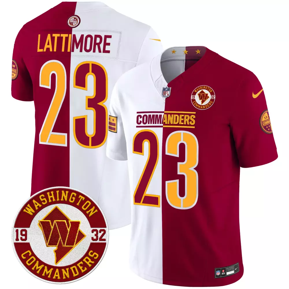 marshon lattimore burgundy mens washington commanders 2024 vapor limited jersey est 1932 patch all stitched