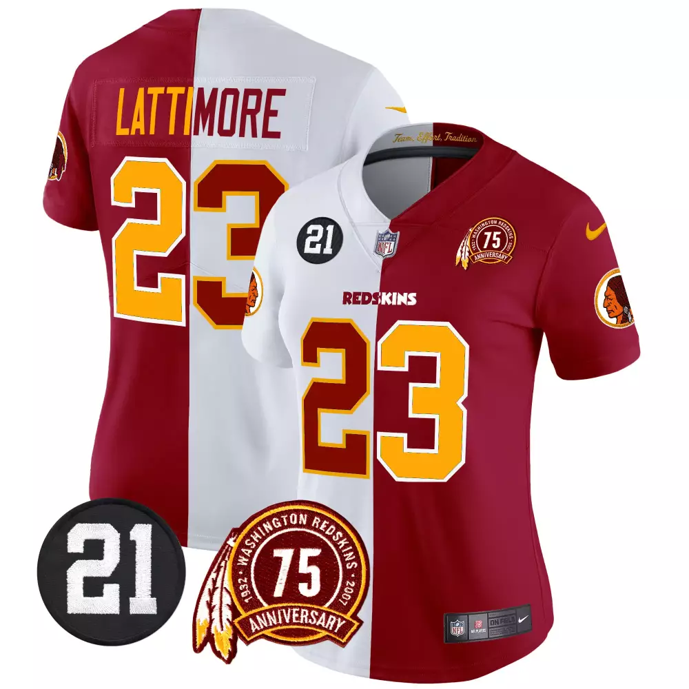 marshon lattimore half womens washington redskins 75th sean taylor patch vapor limited jersey all stitched