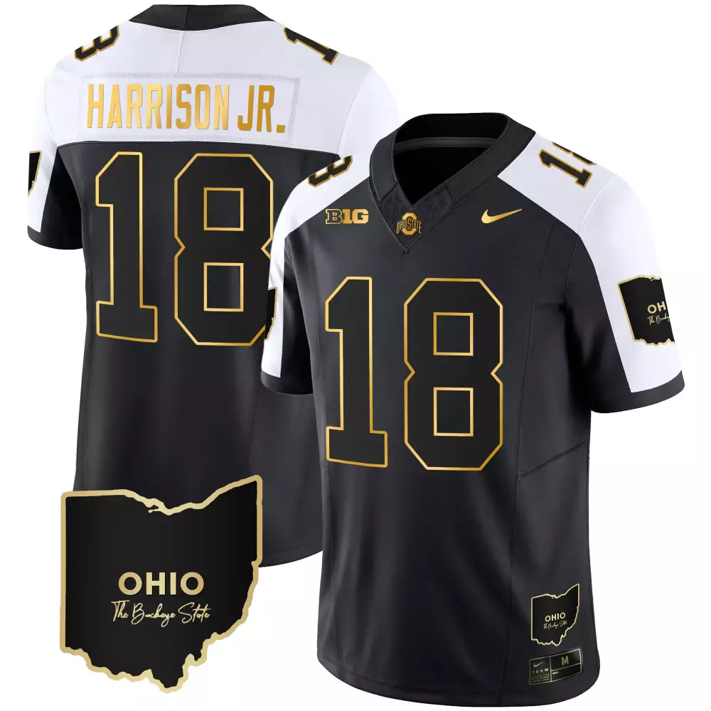marvin harrison jr alternate mens ohio state buckeyes 2023 vapor limited gold jersey ohio patch all stitched
