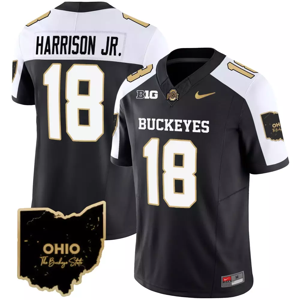 marvin harrison jr alternate mens ohio state buckeyes 2023 vapor limited gold jersey ohio patch all stitched