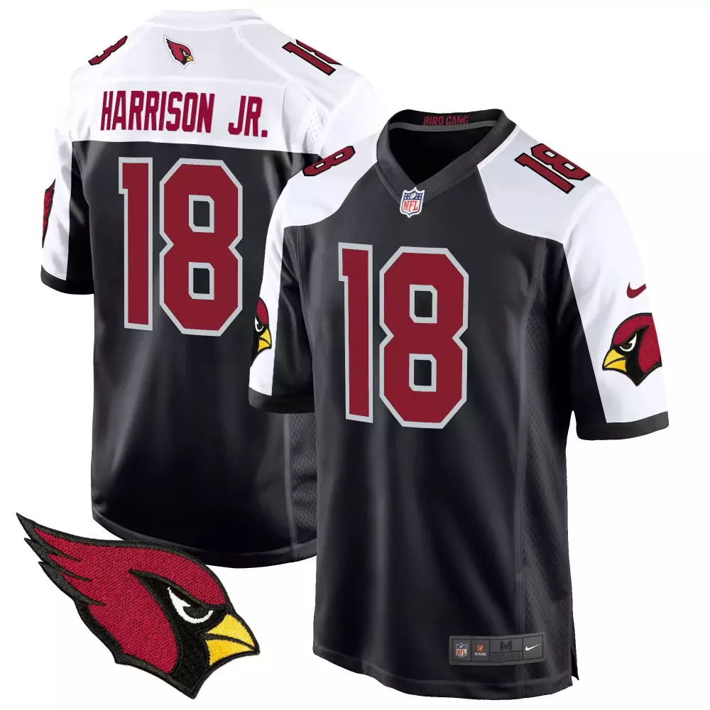marvin harrison jr black alternate mens arizona cardinals 2024 game jersey all stitched