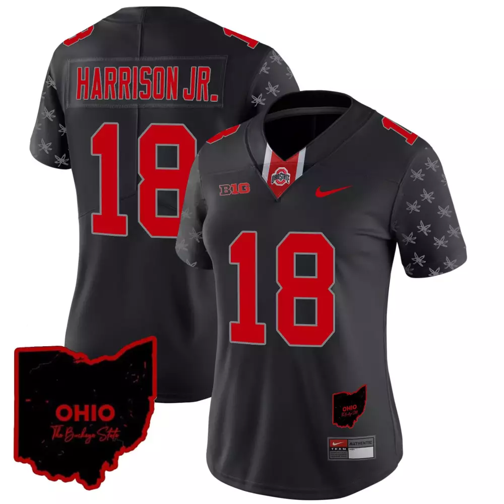 marvin harrison jr black limited mens ohio state buckeyes 2023 gray alternate jersey stitched