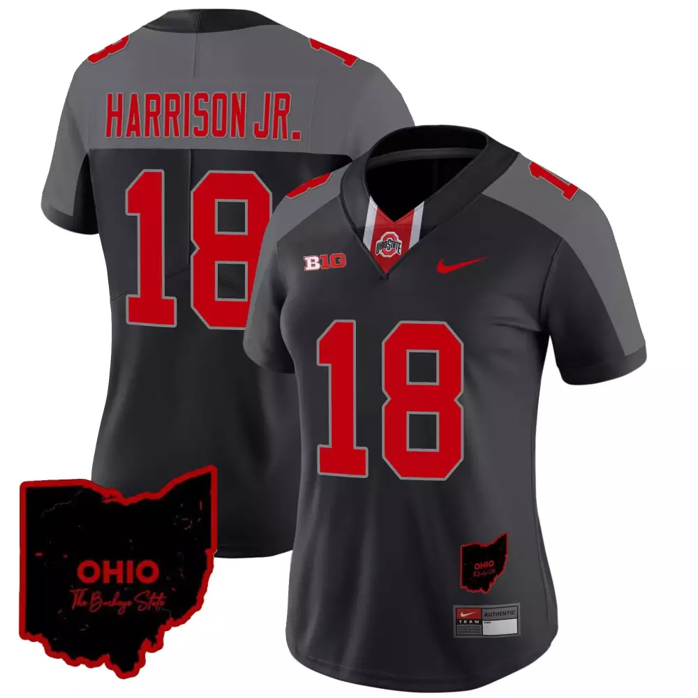 marvin harrison jr black special mens ohio state buckeyes 2023 gray alternate jersey stitched