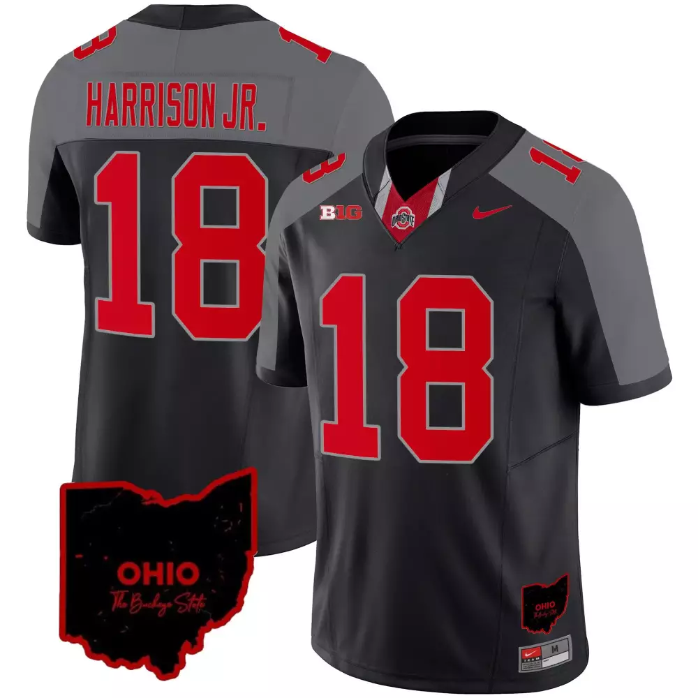 marvin harrison jr black special mens ohio state buckeyes 2023 gray alternate jersey stitched