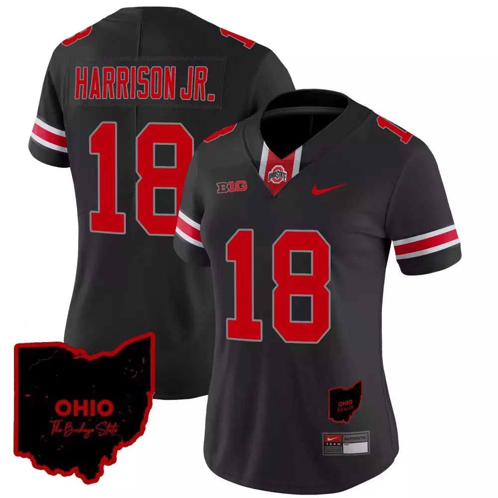 marvin harrison jr black womens ohio state buckeyes 2023 vapor limited jersey ohio patch all stitched