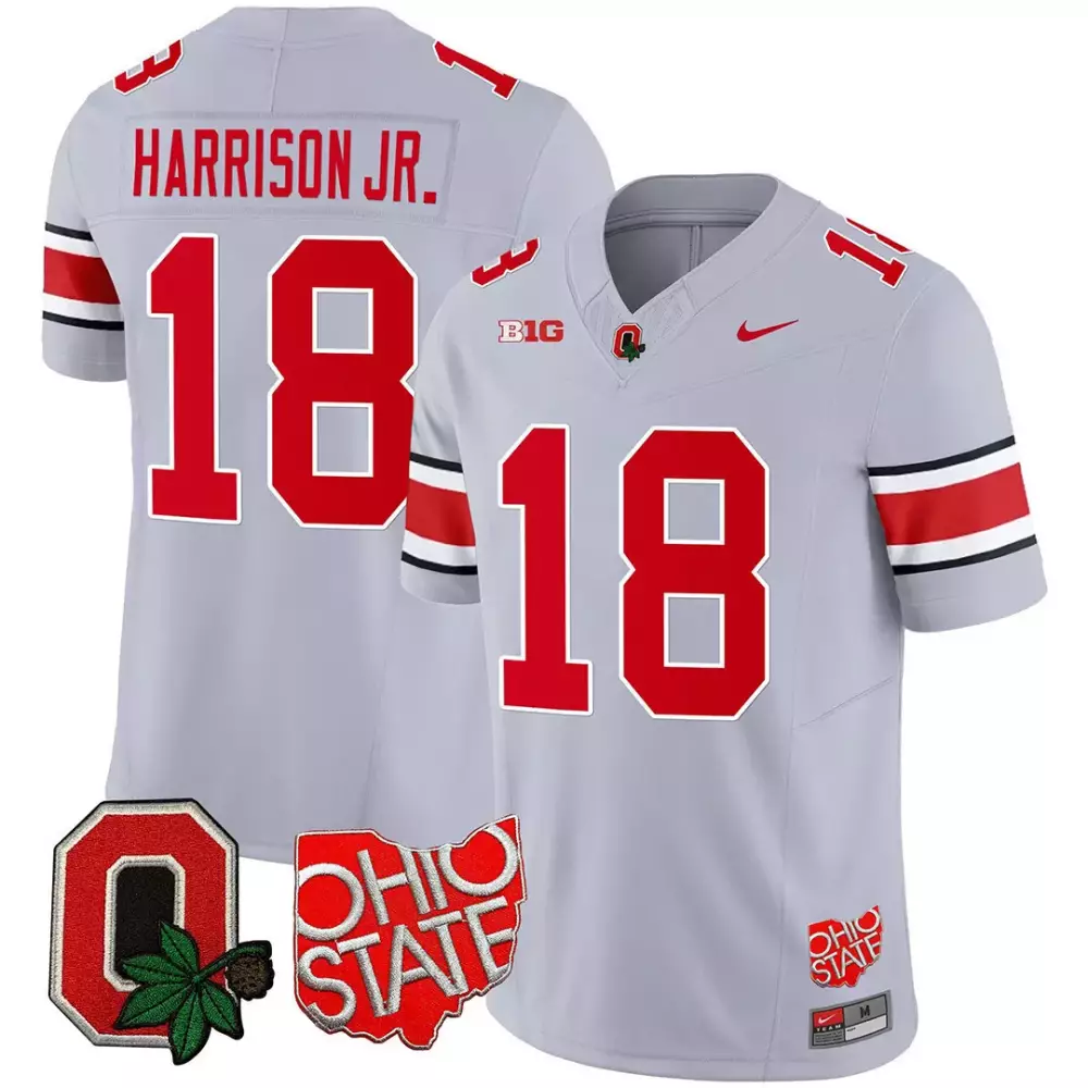 marvin harrison jr gray mens ohio state buckeyes 2024 vapor limited jersey ohio patch all stitched