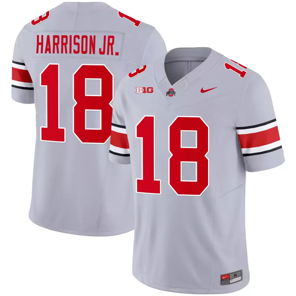 marvin harrison jr gray mens ohio state buckeyes 2024 vapor limited jersey ohio patch all stitched