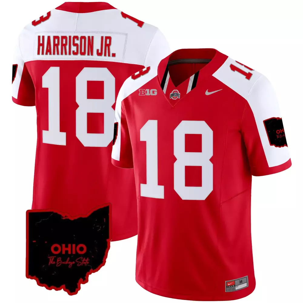 marvin harrison jr men ohio state buckeyes 2023 black gray jersey stitched