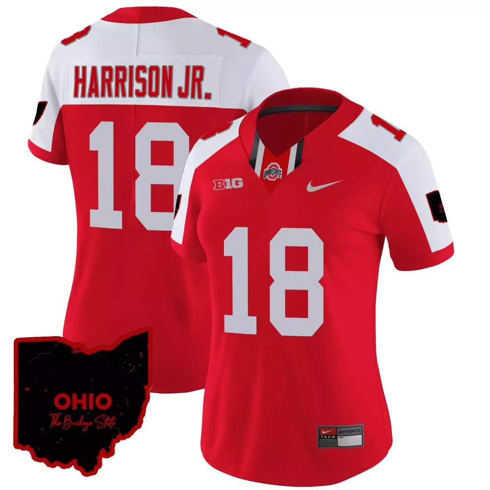 marvin harrison jr men ohio state buckeyes 2023 black gray jersey stitched
