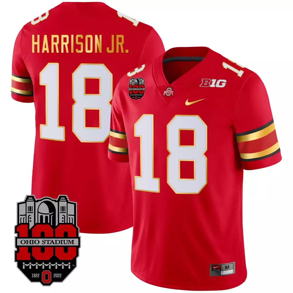 marvin harrison jr red mens ohio state buckeyes 2023 gray alternate jersey v2 stitched