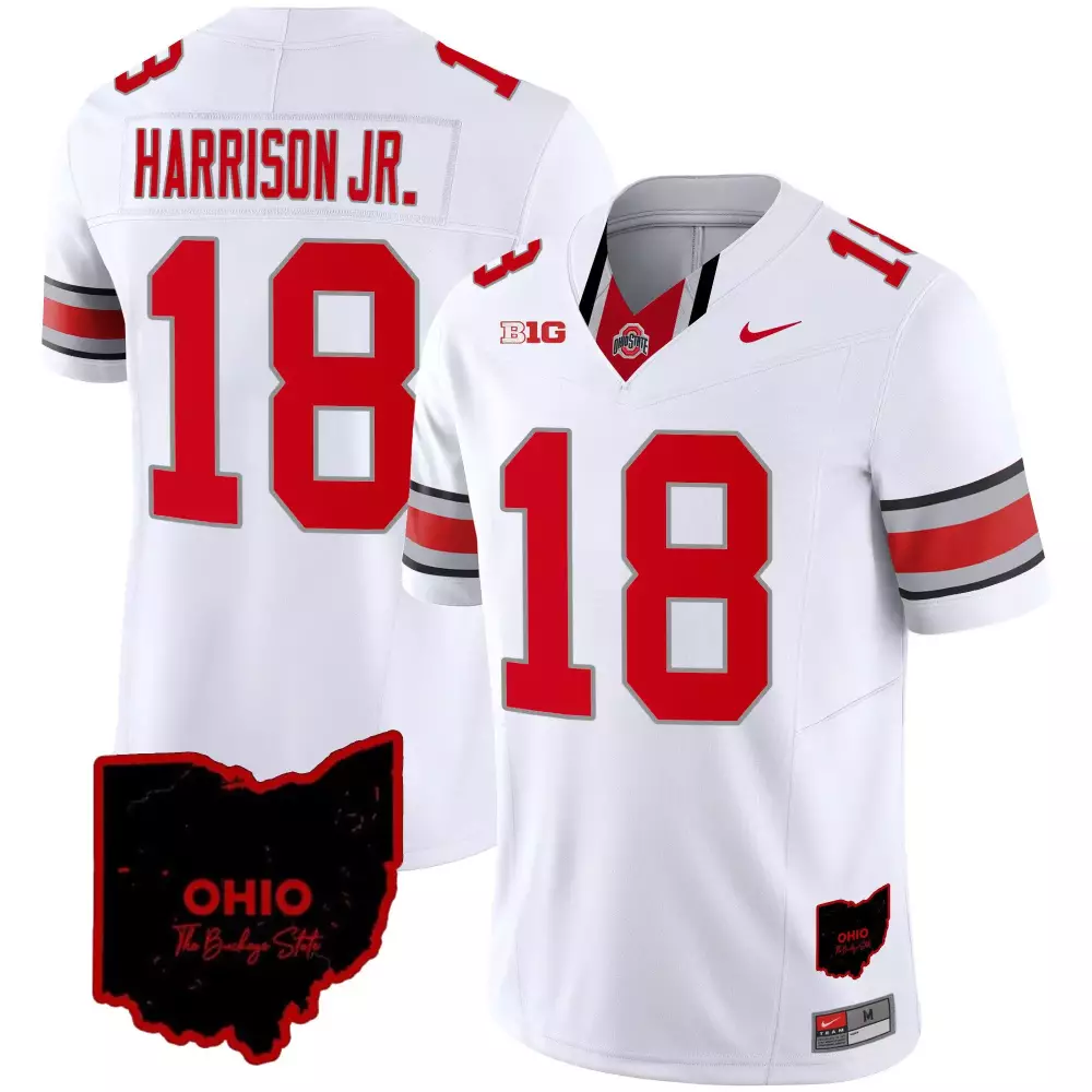 marvin harrison jr white mens ohio state buckeyes 2024 vapor limited jersey ohio patch all stitched