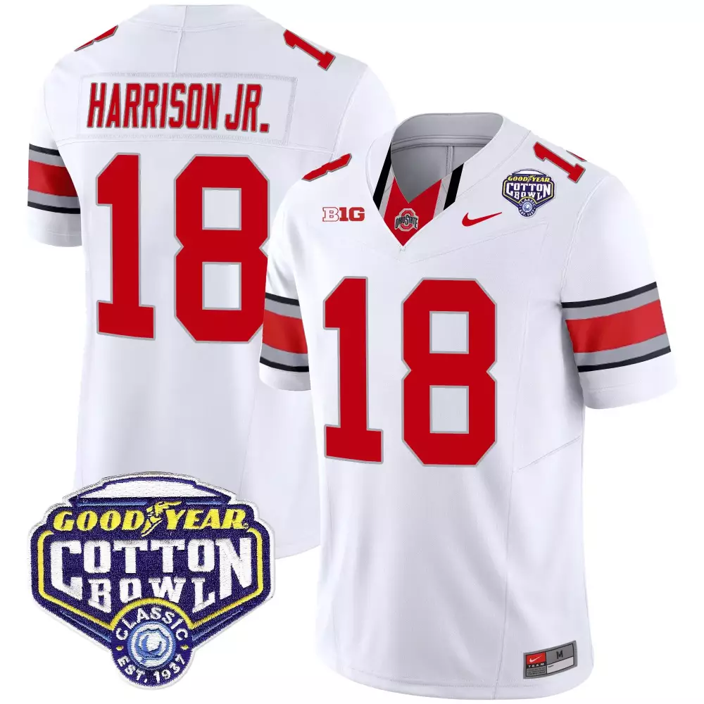 marvin harrison jr white mens ohio state buckeyes 2024 vapor limited jersey ohio patch all stitched