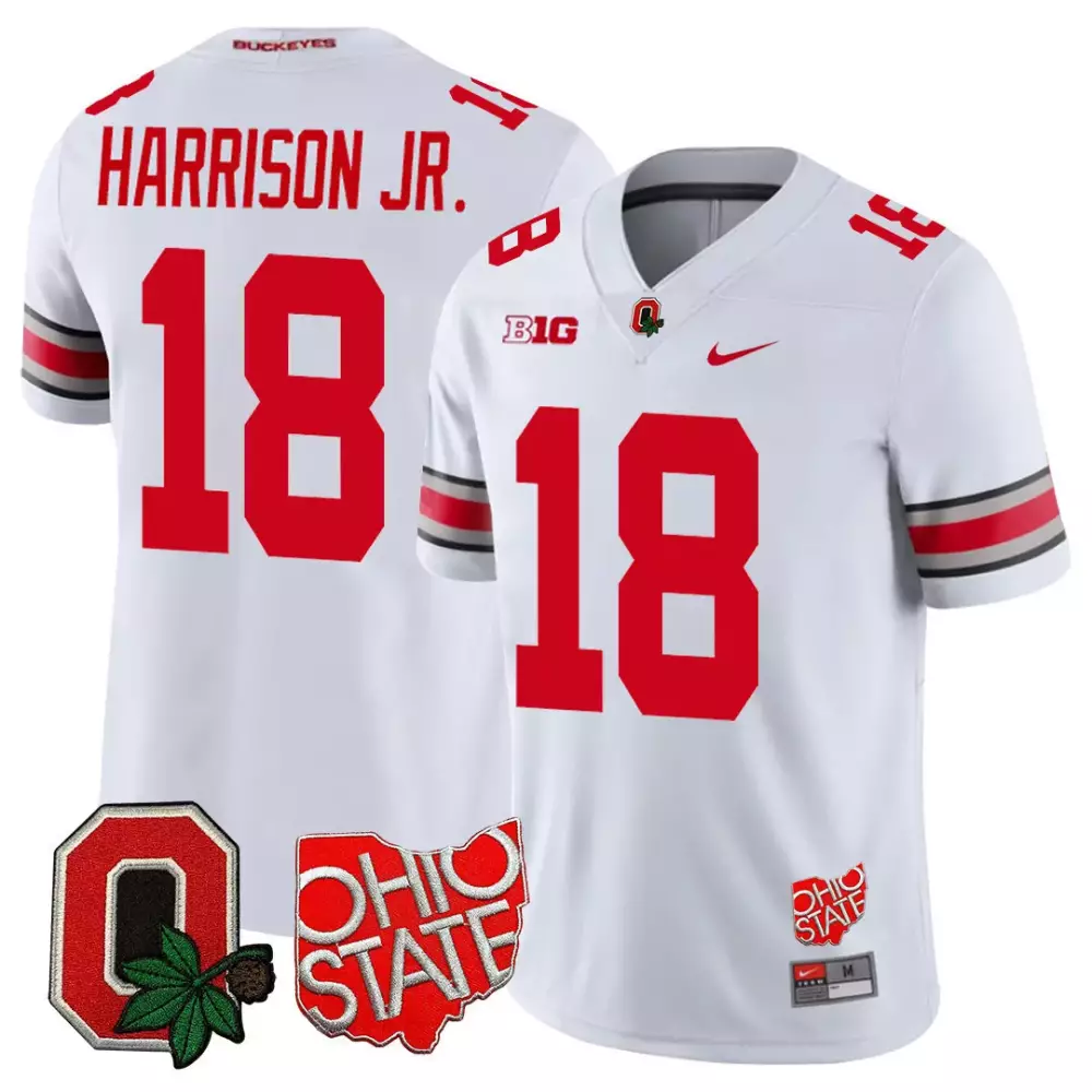 marvin harrison jr white mens ohio state buckeyes 2024 vapor limited jersey ohio patch all stitched