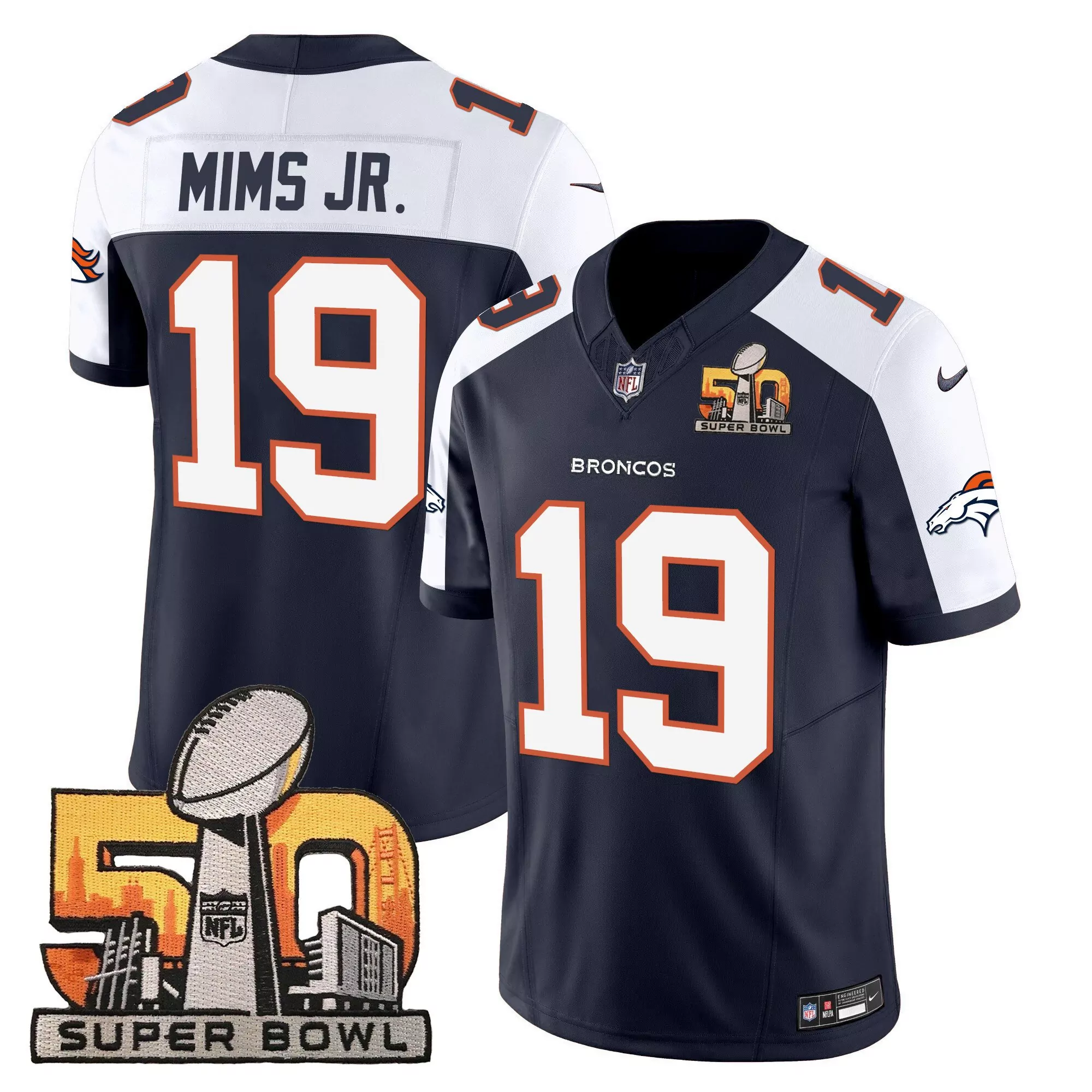marvin mims jr navy alternate mens denver broncos super bowl 50 patch vapor jersey all stitched
