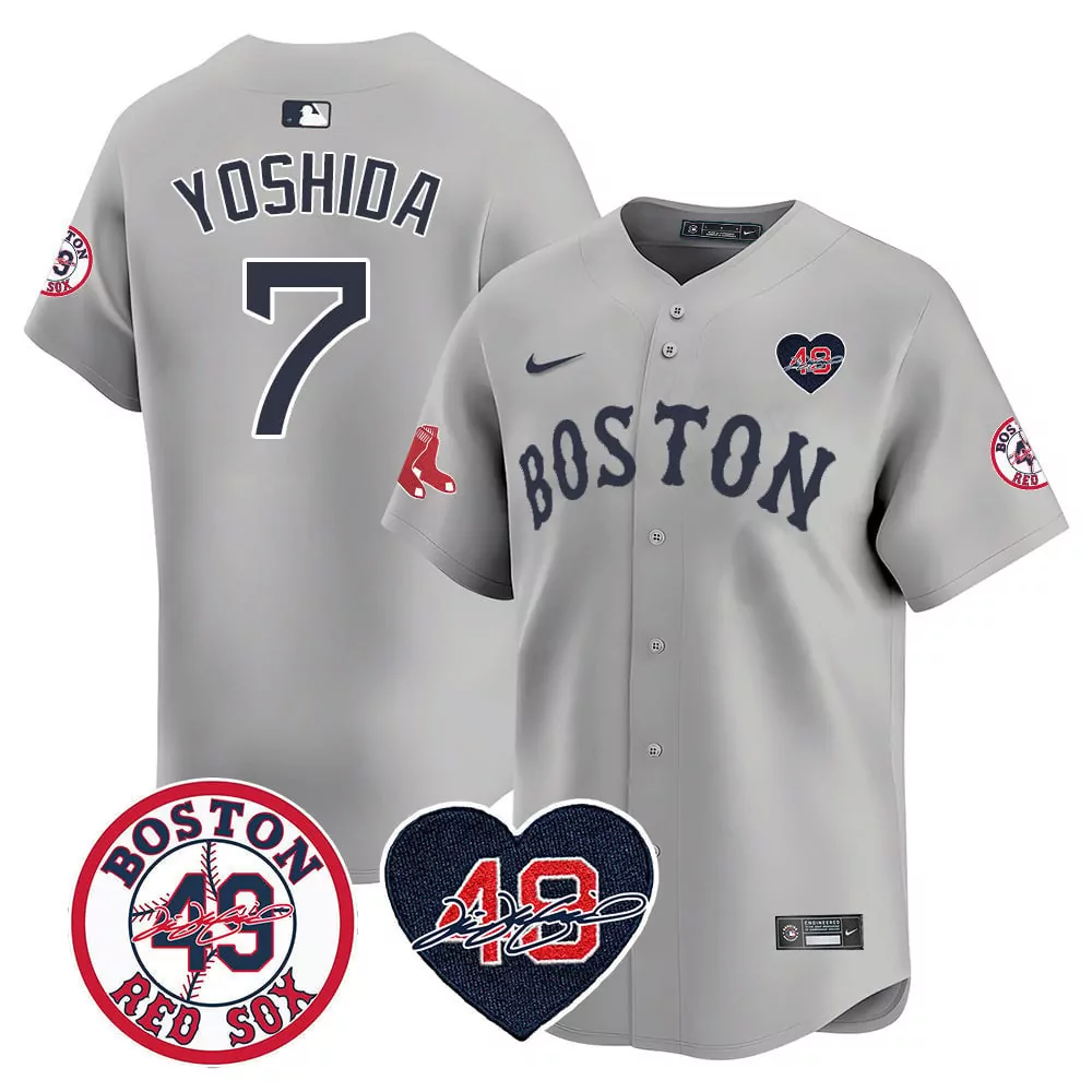 masataka yoshida gray mens boston red sox tim wakefield memorial patch vaper premier limited jersey all stitched all sti