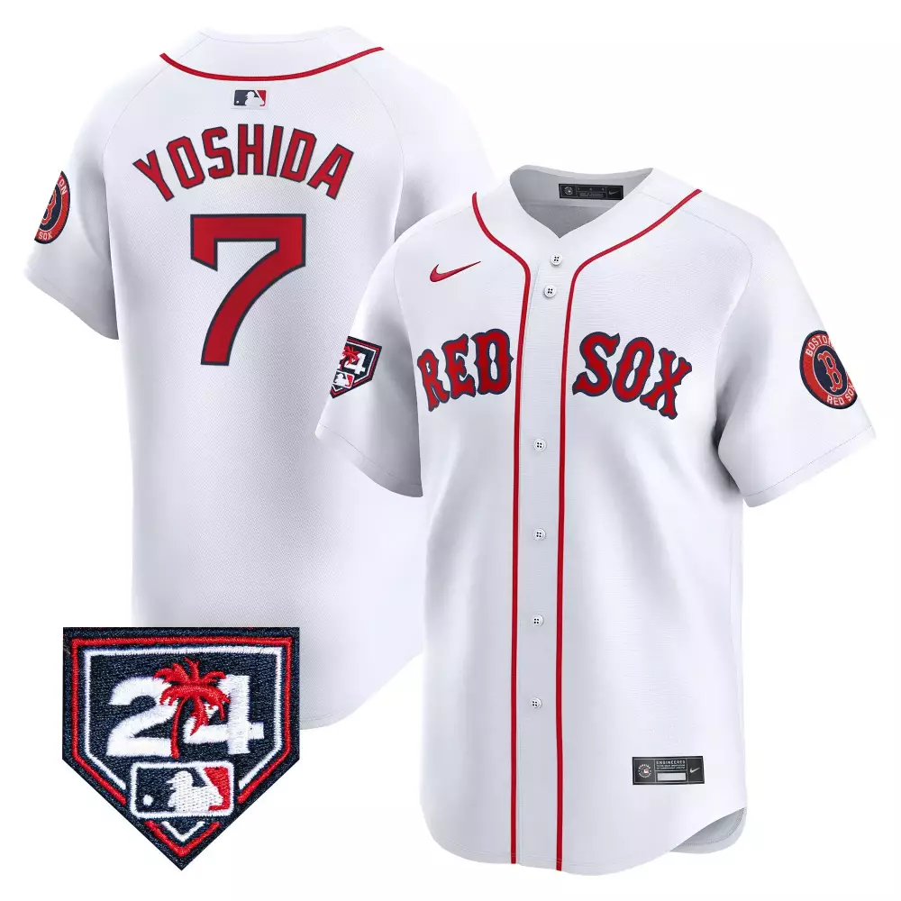 masataka yoshida white gold mens boston red sox 2024 spring training patch vapor premier limited jersey all stitched