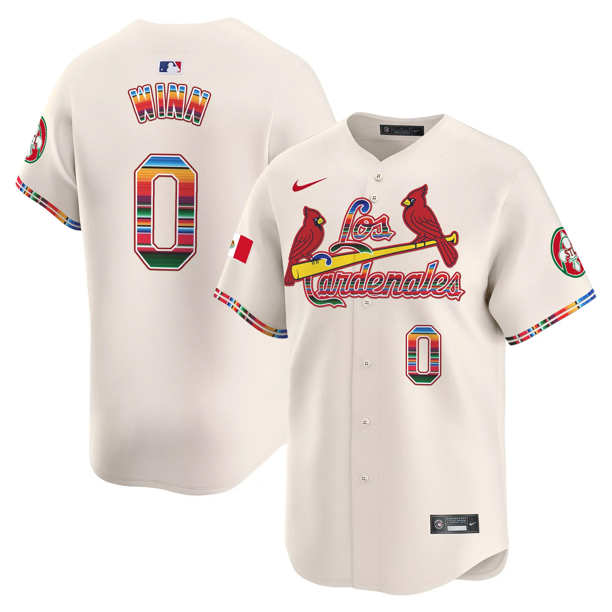 masyn winn cream mens st louis cardinals fiesta cardenales vapor premier limited jersey all stitched