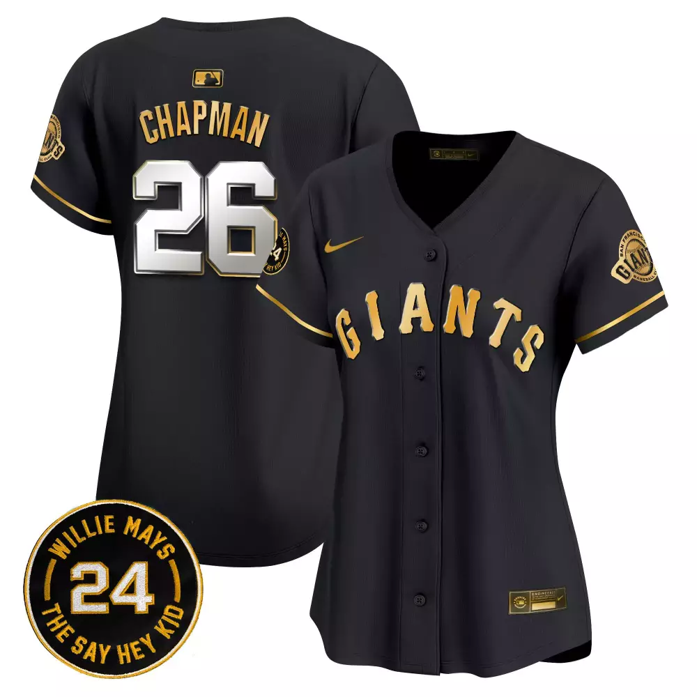 matt chapman black gold mens san francisco giants 2024 willie mays patch vapor premier limited jersey v6 all stitched